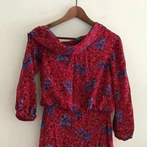 Saloni Dress Lexie Scarlet Posey Midi Dress Sz 0 - Picture 7 of 15